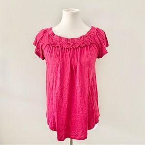 ANTHRO Boudeaux Pink Flowy Short Sleeve Top 2P